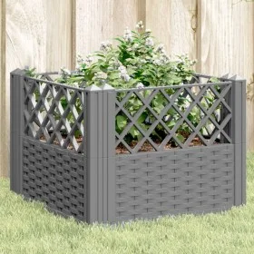 Planter with pegs PP light gray 43.5x43.5x43.5 cm by vidaXL, Pots and planters - Ref: Foro24-368008, Price: 25,75 €, Discount: %