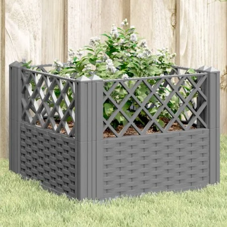 Pflanzgefäß mit Zapfen, PP, hellgrau, 43,5 x 43,5 x 43,5 cm von vidaXL, Töpfe und Pflanzgefäße - Ref: Foro24-368008, Preis: 2...