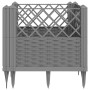 Planter with pegs PP light gray 43.5x43.5x43.5 cm by vidaXL, Pots and planters - Ref: Foro24-368008, Price: 26,05 €, Discount: %