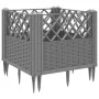 Pflanzgefäß mit Zapfen, PP, hellgrau, 43,5 x 43,5 x 43,5 cm von vidaXL, Töpfe und Pflanzgefäße - Ref: Foro24-368008, Preis: 2...