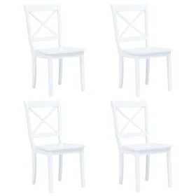 Dining chairs 4 units solid white rubber wood by vidaXL, dining chairs - Ref: Foro24-247357, Price: 246,99 €, Discount: %