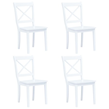 Dining chairs 4 units solid white rubber wood by vidaXL, dining chairs - Ref: Foro24-247357, Price: 250,52 €, Discount: %
