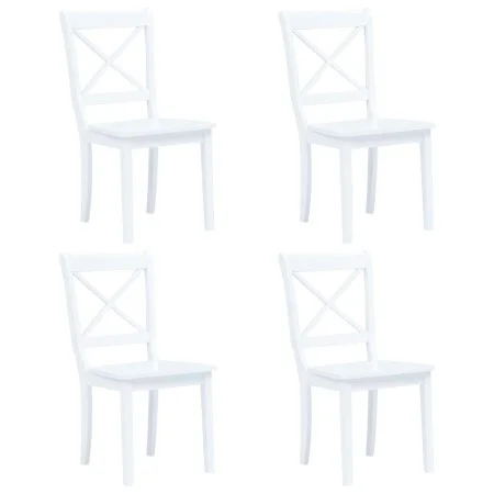 Dining chairs 4 units solid white rubber wood by vidaXL, dining chairs - Ref: Foro24-247357, Price: 246,74 €, Discount: %