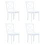 Dining chairs 4 units solid white rubber wood by vidaXL, dining chairs - Ref: Foro24-247357, Price: 250,52 €, Discount: %