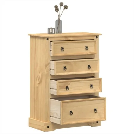 Corona chest of drawers solid pine wood 80x43x114 cm by vidaXL, Storage trunks - Ref: Foro24-4005672, Price: 194,36 €, Discou...