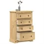 Corona chest of drawers solid pine wood 80x43x114 cm by vidaXL, Storage trunks - Ref: Foro24-4005672, Price: 194,36 €, Discou...