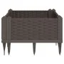 Planter with pegs PP brown 42.5x42.5x28.5 cm by vidaXL, Pots and planters - Ref: Foro24-368001, Price: 22,34 €, Discount: %