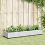 Jardinera con clavijas PP blanco 125x40x28,5 cm