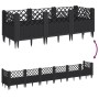 Jardinera con clavijas PP negro 123,5x43,5x43,5 cm de vidaXL, Maceteros y jardineras - Ref: Foro24-368017, Precio: 55,72 €, D...