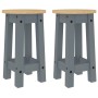 Küchen-Hochhocker, 2 Stück, massives graues Kiefernholz von vidaXL, Möbelsets für Küchen und Esszimmer - Ref: Foro24-4005700,...