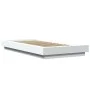 White engineered wood bed frame with LED 100x200 cm by vidaXL, Beds and slatted bases - Ref: Foro24-3281112, Price: 159,49 €,...