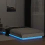 White engineered wood bed frame with LED 100x200 cm by vidaXL, Beds and slatted bases - Ref: Foro24-3281112, Price: 159,49 €,...