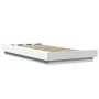 White engineered wood bed frame with LED 100x200 cm by vidaXL, Beds and slatted bases - Ref: Foro24-3281112, Price: 159,49 €,...