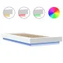 White engineered wood bed frame with LED 100x200 cm by vidaXL, Beds and slatted bases - Ref: Foro24-3281112, Price: 159,49 €,...