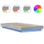 Bettgestell aus grauem Sonoma-Holz mit LED-Leuchten, 90 x 190 cm von vidaXL, Betten und Lattenroste - Ref: Foro24-3281152, Pr...