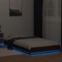 Brown oak wood bed frame with LED lights 90x200 cm by vidaXL, Beds and slatted bases - Ref: Foro24-3281125, Price: 160,11 €, ...