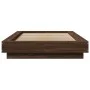 Brown oak wood bed frame with LED lights 90x200 cm by vidaXL, Beds and slatted bases - Ref: Foro24-3281125, Price: 158,20 €, ...