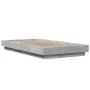 Bed frame with LED lights concrete gray wood 90x190 cm by vidaXL, Beds and slatted bases - Ref: Foro24-3281150, Price: 148,62...