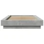 Bed frame with LED lights concrete gray wood 90x190 cm by vidaXL, Beds and slatted bases - Ref: Foro24-3281150, Price: 148,62...
