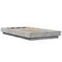 Bed frame with LED lights concrete gray wood 90x190 cm by vidaXL, Beds and slatted bases - Ref: Foro24-3281150, Price: 148,62...