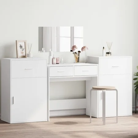White Engineered Wood 4-Piece Vanity Set by vidaXL, Bedroom furniture sets - Ref: Foro24-3276525, Price: 220,21 €, Discount: %