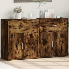 Engineered wood sideboard 2 pcs smoked oak 60x31x70cm by vidaXL, Sideboards - Ref: Foro24-3276550, Price: 127,16 €, Discount: %