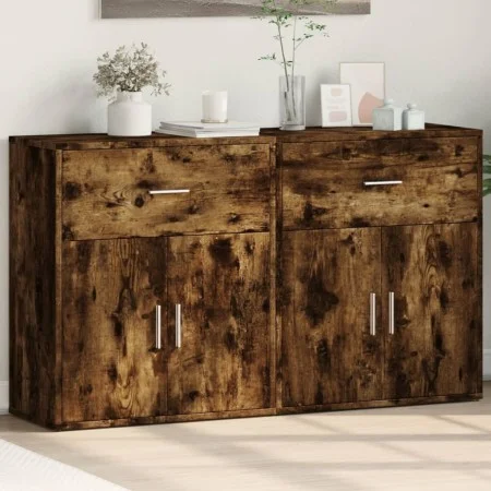 Engineered wood sideboard 2 pcs smoked oak 60x31x70cm by vidaXL, Sideboards - Ref: Foro24-3276550, Price: 125,20 €, Discount: %