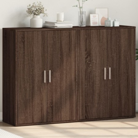Sideboards 2 pcs oak brown engineered wood 60x31x84 cm by vidaXL, Sideboards - Ref: Foro24-3276573, Price: 141,55 €, Discount: %
