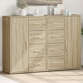 Sideboards 2 pcs engineered wood Sonoma oak 60x31x84 cm by vidaXL, Sideboards - Ref: Foro24-3276590, Price: 194,85 €, Discoun...