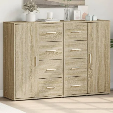 Sideboards 2 pcs engineered wood Sonoma oak 60x31x84 cm by vidaXL, Sideboards - Ref: Foro24-3276590, Price: 194,85 €, Discoun...