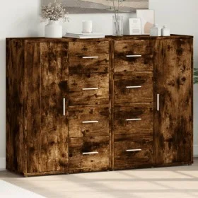 Sideboards 2 pcs engineered wood smoked oak 60x31x84 cm by vidaXL, Sideboards - Ref: Foro24-3276592, Price: 180,73 €, Discoun...