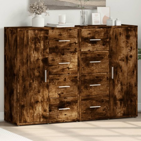 Sideboards 2 Stück, Holzwerkstoff, geräucherte Eiche, 60 x 31 x 84 cm von vidaXL, Sideboards - Ref: Foro24-3276592, Preis: 18...