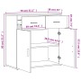 Aparadores 2 uds madera de ingeniería gris Sonoma 79x38x80 cm