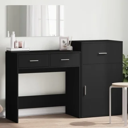 Black Engineered Wood 3-Piece Vanity Set by vidaXL, Bedroom furniture sets - Ref: Foro24-3276519, Price: 160,28 €, Discount: %