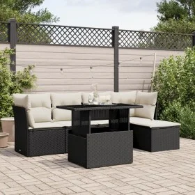 6-piece garden sofa set and black synthetic rattan cushions by vidaXL, Garden sets - Ref: Foro24-3266546, Price: 382,71 €, Di...