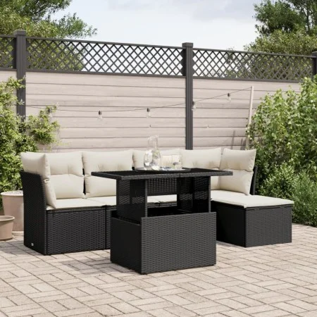 6-piece garden sofa set and black synthetic rattan cushions by vidaXL, Garden sets - Ref: Foro24-3266546, Price: 382,71 €, Di...