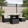 Set de sofás de jardín 6 piezas y cojines ratán sintético negro de vidaXL, Conjuntos de jardín - Ref: Foro24-3266546, Precio:...