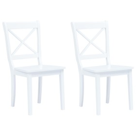 Esszimmerstühle 2 Stk. massives Gummiholz weiß von vidaXL, Essstühle - Ref: Foro24-247356, Preis: 130,84 €, Rabatt: %