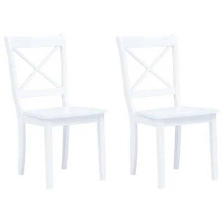 Esszimmerstühle 2 Stk. massives Gummiholz weiß von vidaXL, Essstühle - Ref: Foro24-247356, Preis: 137,48 €, Rabatt: %