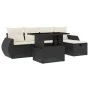 Set de sofás de jardín 6 piezas y cojines ratán sintético negro de vidaXL, Conjuntos de jardín - Ref: Foro24-3275126, Precio:...