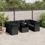 Gartensofa-Set, 10-teilig, mit schwarzen Kissen und synthetischem Rattan. von vidaXL, Gartensets - Ref: Foro24-3266815, Preis...