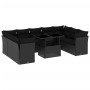 Gartensofa-Set, 10-teilig, mit schwarzen Kissen und synthetischem Rattan. von vidaXL, Gartensets - Ref: Foro24-3266815, Preis...