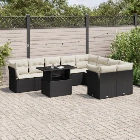 Garden sofa set 10 pieces with black synthetic rattan cushions by vidaXL, Garden sets - Ref: Foro24-3266836, Price: 629,13 €,...