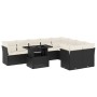 Garden sofa set 10 pieces with black synthetic rattan cushions by vidaXL, Garden sets - Ref: Foro24-3266836, Price: 577,70 €,...