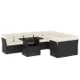 Garden sofa set 10 pieces with black synthetic rattan cushions by vidaXL, Garden sets - Ref: Foro24-3266836, Price: 629,13 €,...