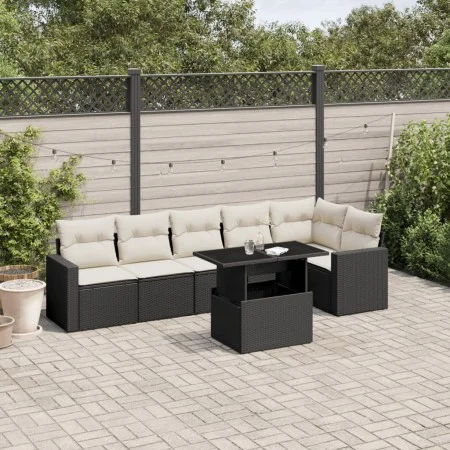7-piece garden sofa set with black synthetic rattan cushions by vidaXL, Garden sets - Ref: Foro24-3267286, Price: 466,46 €, D...