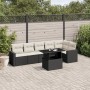 7-teiliges Gartensofa-Set mit schwarzen synthetischen Rattankissen von vidaXL, Gartensets - Ref: Foro24-3267286, Preis: 442,1...