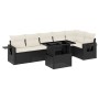7-teiliges Gartensofa-Set mit schwarzen synthetischen Rattankissen von vidaXL, Gartensets - Ref: Foro24-3267916, Preis: 447,1...