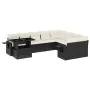 Set de sofás de jardín 10 pzas cojines ratán sintético negro by vidaXL, Garden sets - Ref: Foro24-3268136, Price: 635,69 €, D...