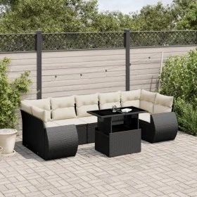 8-piece garden sofa set and black synthetic rattan cushions by vidaXL, Garden sets - Ref: Foro24-3268406, Price: 565,66 €, Di...